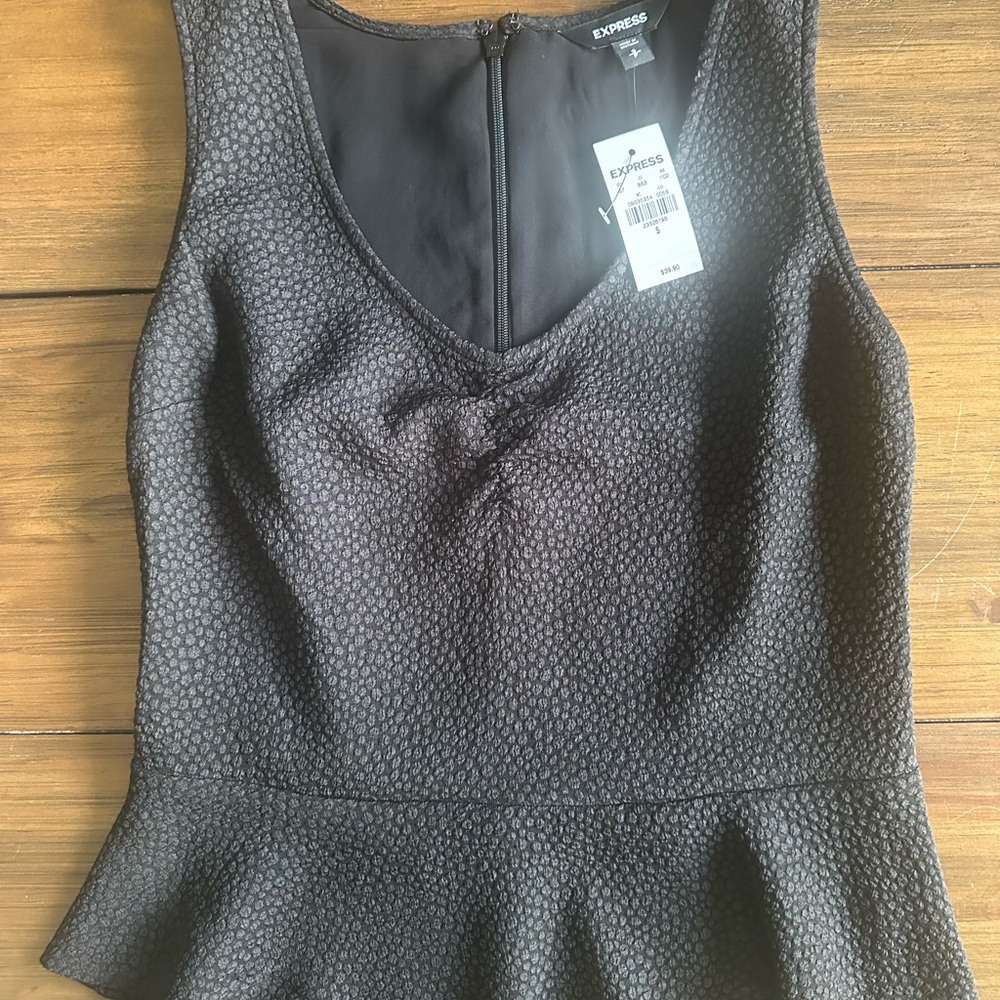 Express Black Peplum Fitted Tank Top